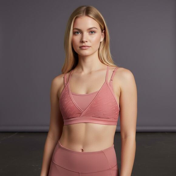 Nike Dri-FIT Indy Icon Clash small light-support padded strappy pink sports bra - Picture 5 of 6